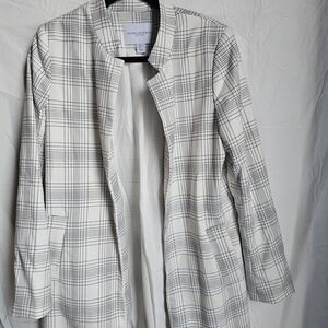 Carolina Belle Women's White Plaid Jacket